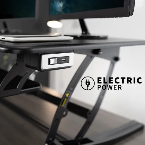 Vista 4 de VIVO 42 pulgadas Convertidor de escritorio de pie ajustable en altura, serie VE, convertidor de mesa para sentarse y estar de pie, compatible