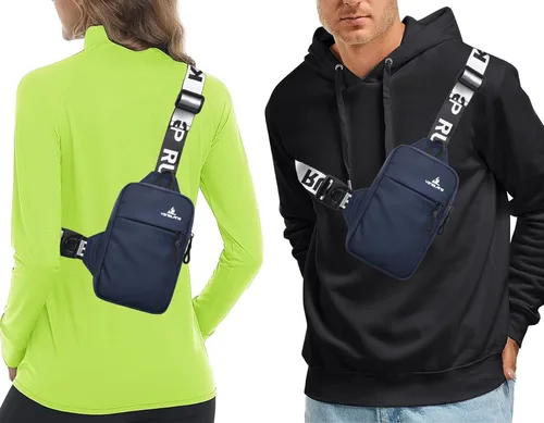 Vista 7 de Mini bolso bandolera para mujeres y hombres, bolsa cruzada pequeña, mochila de hombro, riñoneras, bolsa de pecho casual para teléfono para viajes