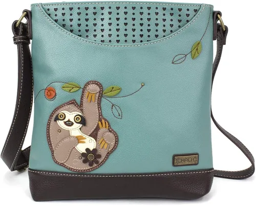 Vista 12 de CHALA Sweet Messenger - Bolso de hombro de tamaño medio con correa ajustable Ajolote - Turquesa