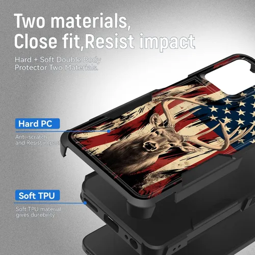 Vista 2 de Funda para Moto G Play 4G 2024, resistente de doble capa híbrida de policarbonato duro, goma suave, a prueba de golpes, funda protectora resistente