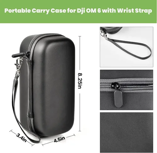 Vista 6 de ALKOO Funda protectora EVA para DJI Osmo Mobile 8, 7 y 7P, diseñada para almacenamiento seguro, viajes y uso de vlogging