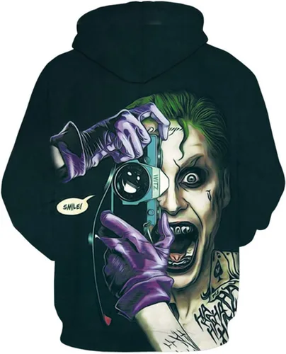 Vista 2 de Sudadera con capucha con estampado de payaso en 3D con capucha y bolsillos grandes, para hombre, mujer, niño