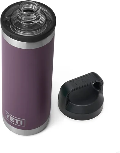 Vista 8 de YETI Rambler Botella de 18 oz, aislada al vacío, de acero inoxidable con tapa Chug, negro