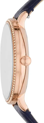 Vista 2 de Fossil Reloj Jacqueline de cuarzo de acero inoxidable y cuero para mujer, Jacqueline ES5207 - Reloj de 3 manecillas