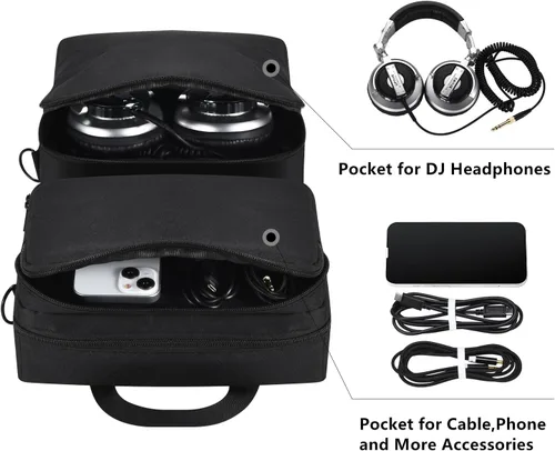 Vista 10 de DJ Control - Funda de viaje para AlphaTheta DDJ-FLX2 y accesorios Mochila portátil para bolso de hombro para Hercules Inpulse 200 MK2/Inpulse 200