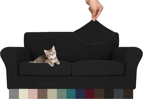 Vista 133 de MAXIJIN 2 piezas de fundas para silla con brazos, funda para silla de sofá para sala de estar, funda elástica para perros para una silla con 1 cojín