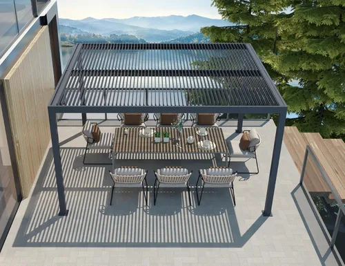 Vista 22 de PURPLE LEAF 94AS - Pérgola pequeña de aluminio compacto de 10 x 12 pies con techo rígido con listones ajustables para patio, cubierta de terraza