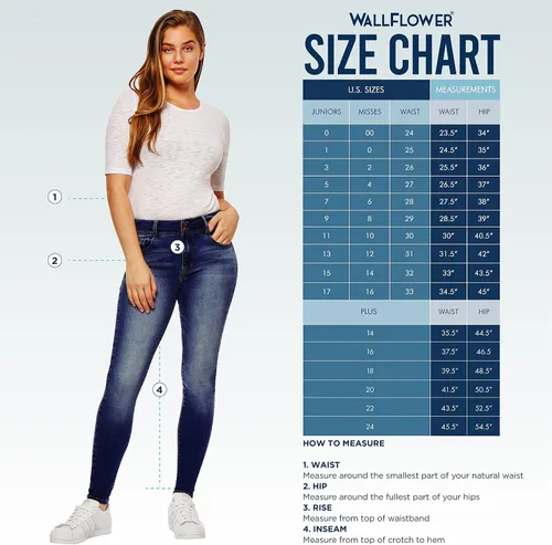 Vista 6 de WallFlower Women's Luscious Curvy Bootcut Mid-Rise Bling Insta Stretch Juniors Jeans (Standard and Plus)