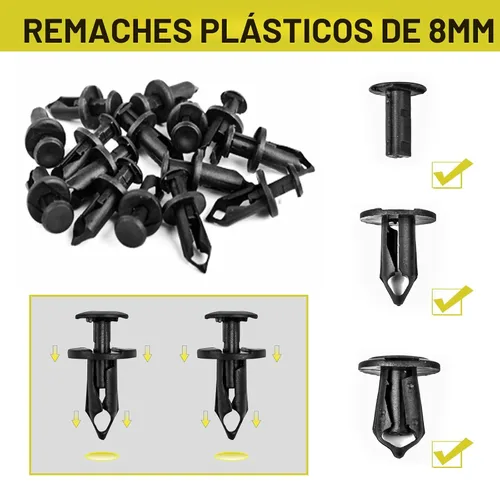 Vista 5 de Xislet 45 piezas de estilo universal para motor, bajo cubierta, protección contra salpicaduras, pernos de carrocería para parachoques, guardabarros