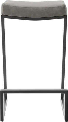 Vista 4 de Armen Living Atlantis Backless Faux Leather and Brushed Stainless Steel Bar Stool