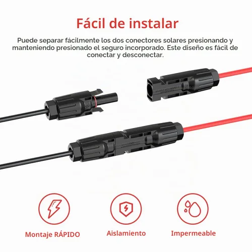 Vista 2 de ELFCULB Cable de carga solar a XT60i de 10AWG Cable de extensión de panel solar para estación de energía portátil River 600 Paquete de batería