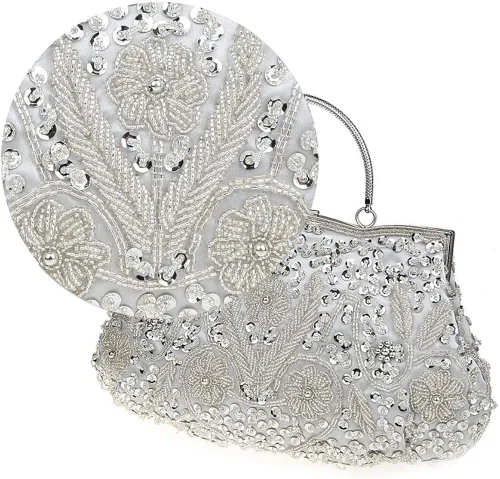 Vista 5 de TOTZY Bolsos de noche de lentejuelas rebordeadas 1920s bolso de embrague de boda fiesta noche monedero