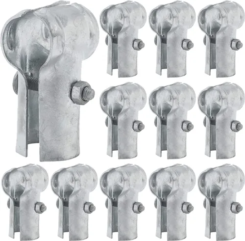 Vista 13 de VIVIDA Abrazaderas de riel de extremo de 1-3/8" x 1-3/8" 2 piezas, Abrazaderas de panel de enlace de cadena T, Conectores T de tubería galvanizada