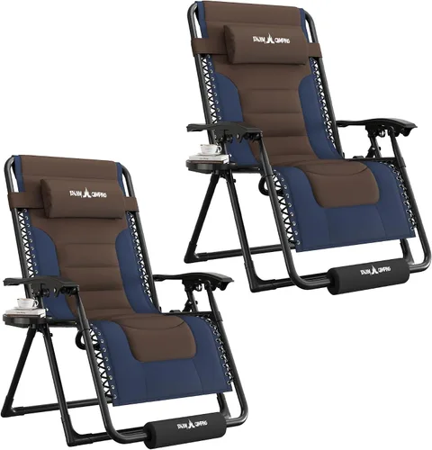 Vista 22 de UDPATIO Silla de gravedad cero de gran tamaño, reclinable acolchado completo para exteriores, asiento reclinable ajustable plegable para patio