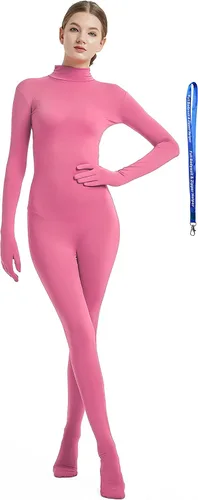 Vista 12 de Overol completo Full Bodysuit para mujer, con cremallera, sin capucha, de licra Spandex, para disfraz Zentai Negro