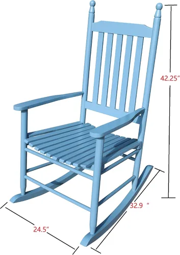 Vista 2 de Silla mecedora para balcón, porche, para adultos, de madera, para interiores y exteriores, resistente a todas las condiciones climáticas