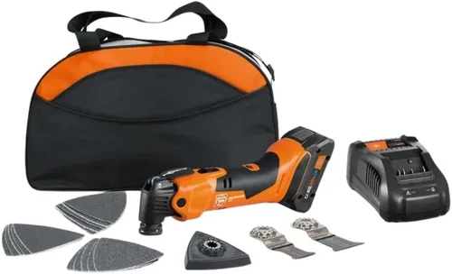Vista 9 de Fein MultiMaster inalámbrico AMM 500 AS 2 Ah con bolsa de nailon para construcción y renovación de interiores, montaje Starlock Plus, sistema
