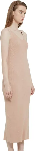 Vista 7 de RZIV Vestido de suéter sin mangas para mujer, de punto, delgado, con cuello en V, ajustado, elástico, ajustado