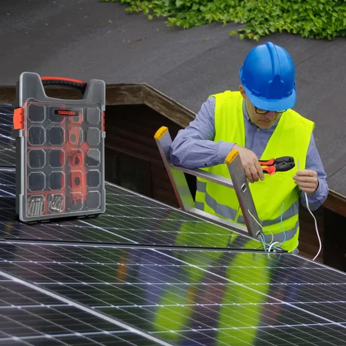 Vista 6 de Kit de herramientas de crimpado de conectores de panel solar con 1 crimpador, 15 pares de conectores y 1 llave inglesa, herramientas esenciales