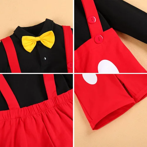 Vista 6 de IBTOM CASTLE Conjunto de ropa de esmoquin con moño para el primer cumpleaños para niños caballero formal con corbatín y pantalones