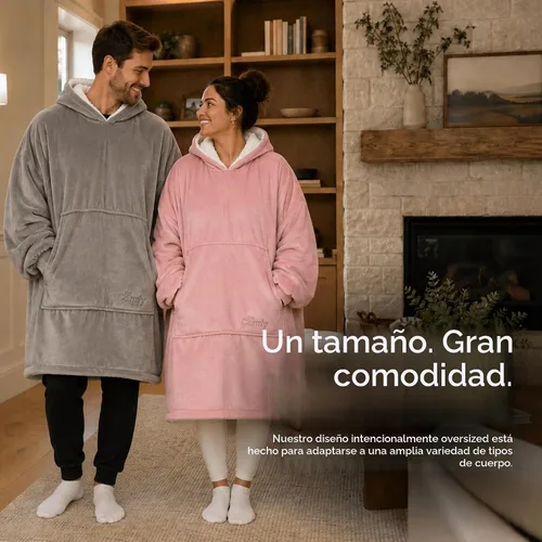 Vista 3 de THE COMFY Original Shark Tank Patented Sherpa Wearable-Blanket Hoodie Negro Original