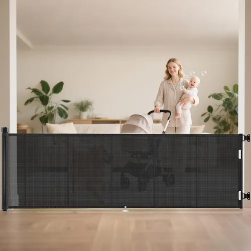 Vista 20 de Miumoon - Puertas retráctiles reforzadas de 200 pulgadas para bebé, 42 pulgadas de alto Gris