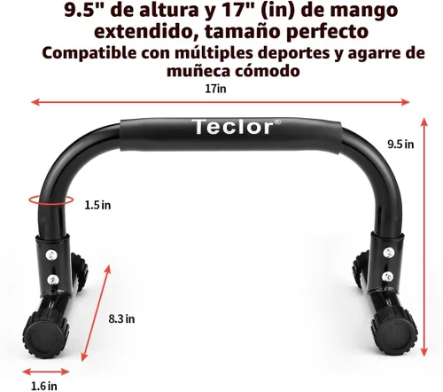 Vista 3 de Teclor Barra de flexión, barras paralelas para L-sit & Dip, soporte de barras paralelas que no se tambalean para paradas de manos, plancha completa