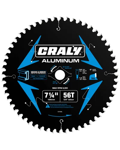 Vista 15 de CRALY Hoja de sierra circular de 4-1/2 pulgadas con 42 dientes para cortar aluminio y metal no ferroso, eje de 3/8 mm, con punta de carburo, corte