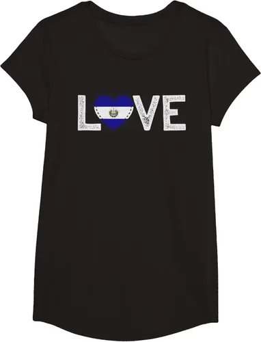 Vista 5 de Camiseta de regalo con la bandera de El Salvador LOVE, Negro, S