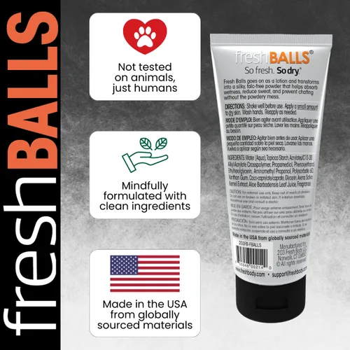 Vista 7 de Fresh BALLS - Desodorante de crema a polvo Loción antirozaduras y bolas desodorante para hombre, higiene para el área de la ingle, 3.4 onzas