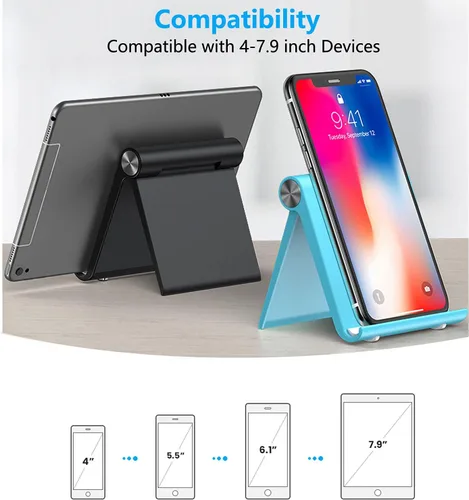 Vista 2 de VOVIGGOL Soporte para teléfono celular, soporte para teléfono celular, soporte ajustable para teléfono de escritorio, soporte plegable para teléfono
