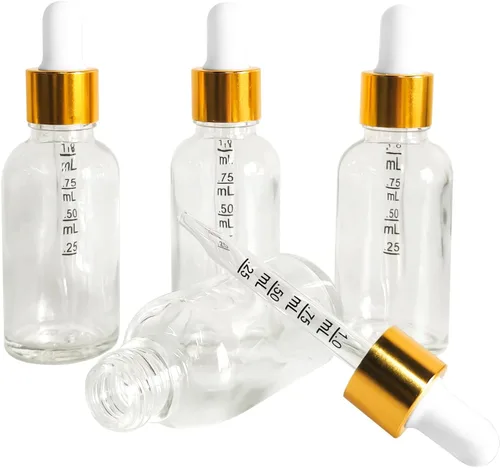 Vista 3 de Paquete de 12 botellas de vidrio con cuentagotas de 1 onza (1.0 fl oz) botellas de vidrio transparente con cuentagotas de vidrio, botellas