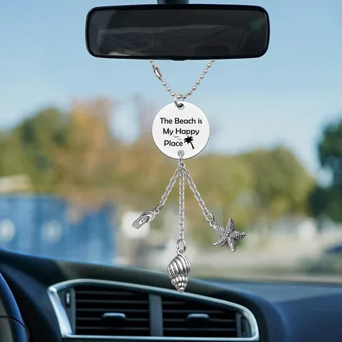 Vista 3 de Adorno colgante de automóvil para amantes de la playa, regalos temáticos para mujeres, niñas, adolescentes, divertido regalo de vacaciones de amigos