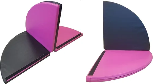 Vista 7 de Cojín circular plegable de 5 pies de ancho para ejercicio y bastón de baile. Alfombrilla de seguridad de espuma EPE reticulada portátil con cubierta