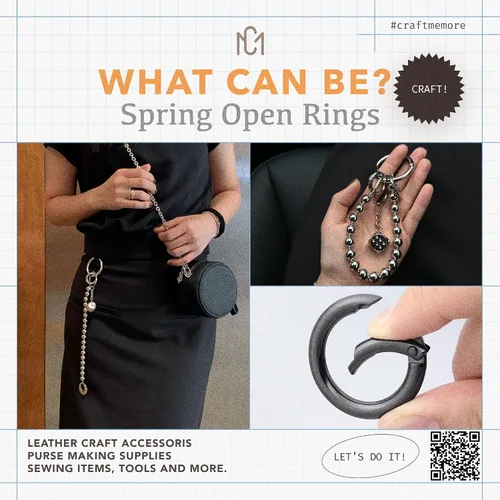 Vista 7 de CRAFTMEMORE 2pcs 1 3/8 pulgadas O Rings Snap Clip Gigger Spring Opening Llavero Hebilla Monedero Hardware SCOS (latón cepillado), Cobrizo cepillado