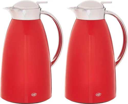 Vista 5 de Alfi Gusto AG1900RD2 - Jarra dispensadora térmica de metal lacado al vacío de vidrio de 1,0 L, color rojo, talla única