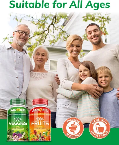 Vista 7 de Suplemento de frutas y verduras, 360 cápsulas de frutas y verduras naturales, suplementos vitamínicos para mujeres, hombres y niños, sin gluten