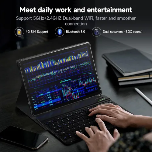 Vista 8 de Android 15 Tablet 2026 Última tableta de 11 pulgadas con teclado, 128 GB ROM 16 GB RAM 2TB Expand, 8000 mAh, tabletas Octa-Core con WiFi 5G/2.4G