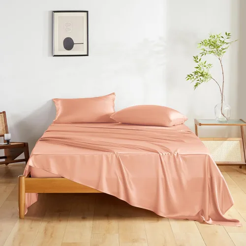 Vista 16 de Juego de sábanas de seda THXSILK 3 piezas, juego de sábanas tamaño Twin XL, sábanas frescas y transpirables con 1 sábana encimera, 1 sábana bajera