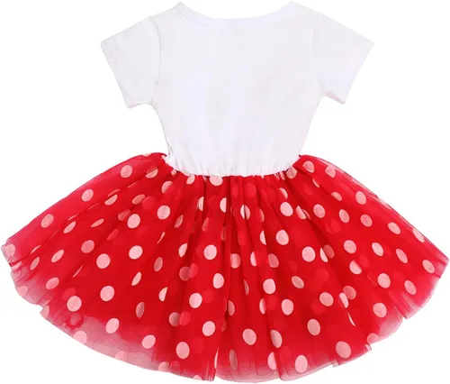 Vista 3 de IBTOM CASTLE Vestido de princesa con diseño de ratón y lentejuelas para niñas y bebés, disfraz elegante para sesión de fotos