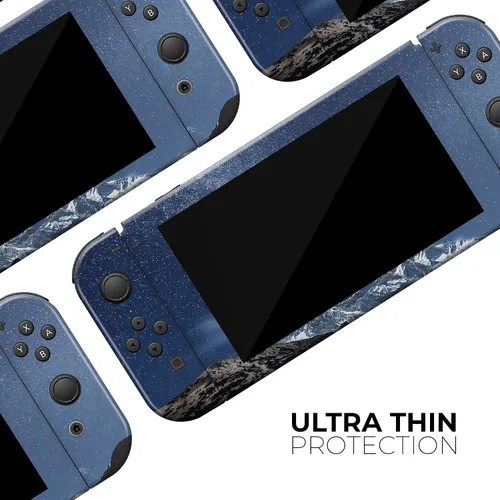 Vista 5 de Compatible con Nintendo Switch Console Bundle - Calcomanía protectora de vinilo extraíble resistente a los arañazos - Cubierta de montura estrellada