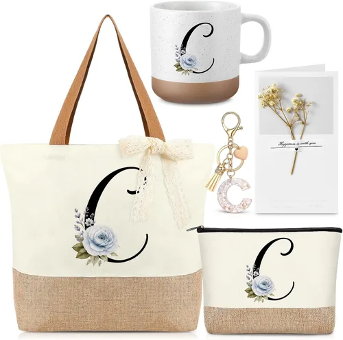 Vista 17 de Kacctyen Regalos iniciales con monograma para mujer, Blanco principal