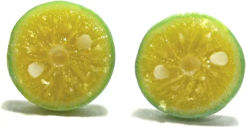 Vista 4 de Pendientes Calamansi Lime Stud - Tiny Food Jewelry
