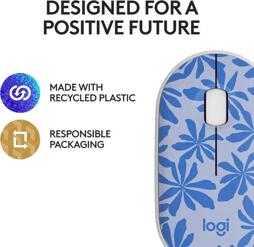 Vista 9 de Logitech Ratón inalámbrico silencioso ambidiestro compacto M340 - Azul
