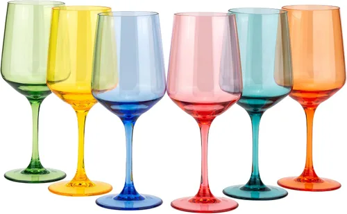Vista 9 de KOXIN-KARLU Vasos de vino con tallo de plástico irrompibles clásicos de 18 onzas, vasos de acrílico multiusos, juego de 6 transparentes