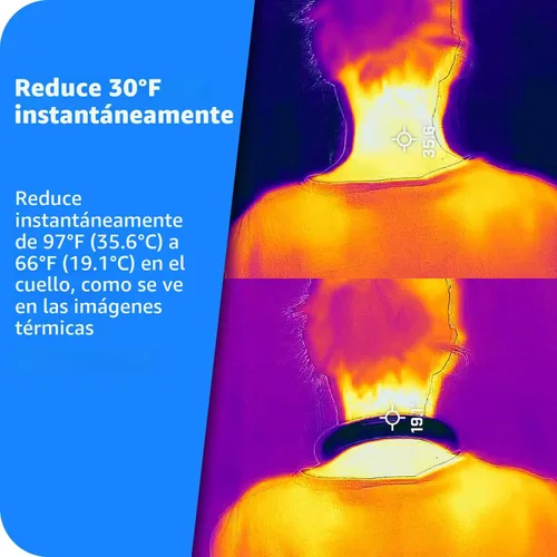 Vista 2 de BLUEFEEL Anillo de hielo enfriador de cuello Tubo de enfriamiento portátil con bolsa de hielo de gel Aire acondicionado personal para alivio