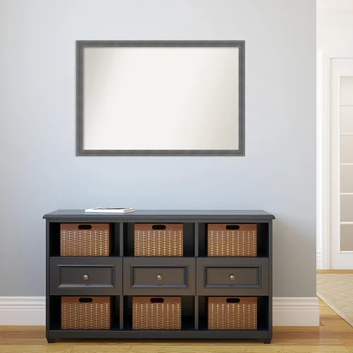 Vista 6 de Amanti Art Espejo de pared azul Dixie de 26 x 38 pulgadas, espejo rectangular rústico de baño para decoración de pared de sala de estar, marco
