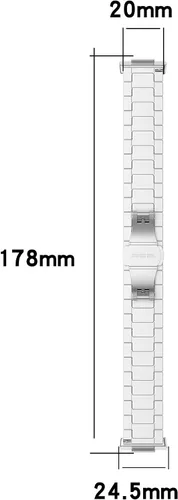 Vista 6 de FitTurn Correas compatibles con Huawei Watch Fit 2 Smartwatch de acero inoxidable sólido correa de eslabones de metal ajustable accesorios para Negro