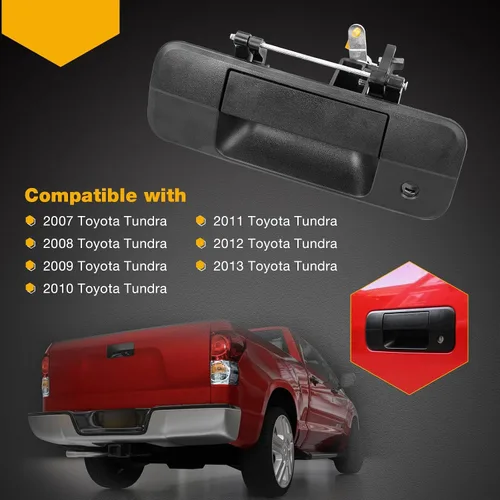 Vista 7 de Gledewen Manija de pestillo de portón trasero con llave para Toyota Tundra 2007-2013 Reemplaza # 69090-0C040, 690900C040, 81213