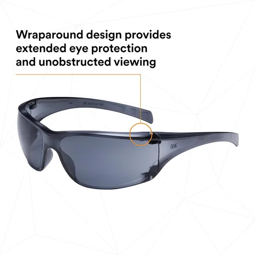 Vista 6 de 3M Anteojos de seguridad, Virtua AP, 1 par, ANSI Z87, antiniebla, revestimiento antiarañazos, lente gris, montura gris, protectores laterales